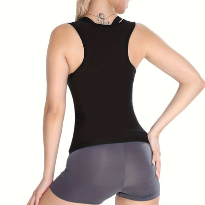 Zipper sauna vest: enhances sweat wicking during exercise, suitable for shaping Women's waist and abdomen