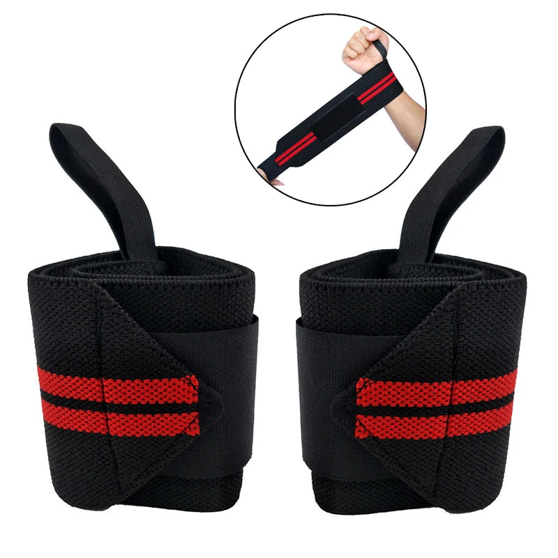 1 Pair Adjustable Bandages Weightlifting Wristbands Protector