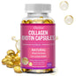 Collagen Biotin Supplement - Hyaluronic Acid Biotin Vitamin C E - Hair Skin Nails Joint Support Vegan Capsules