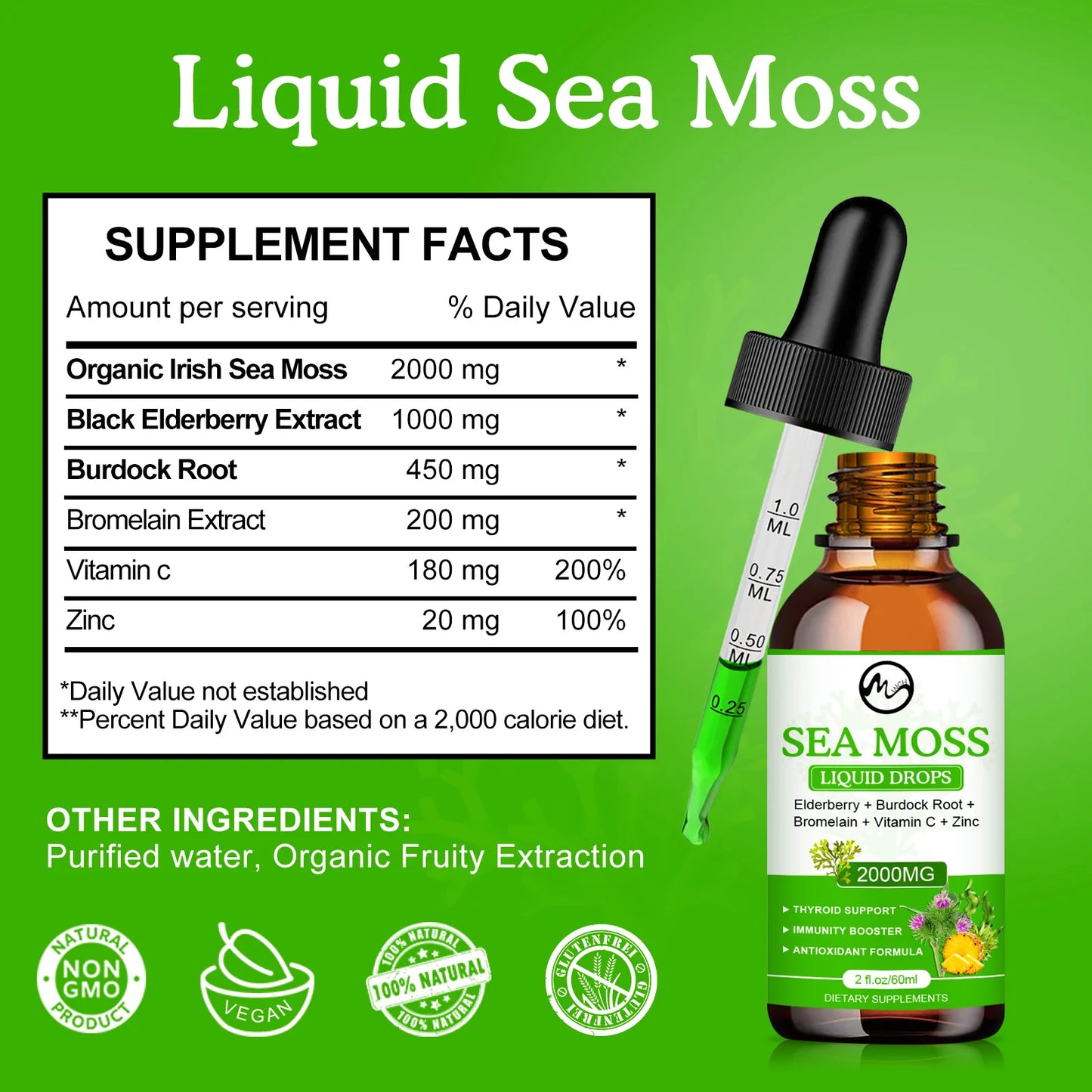 Organic Sea Moss Drops - Irish Sea Moss