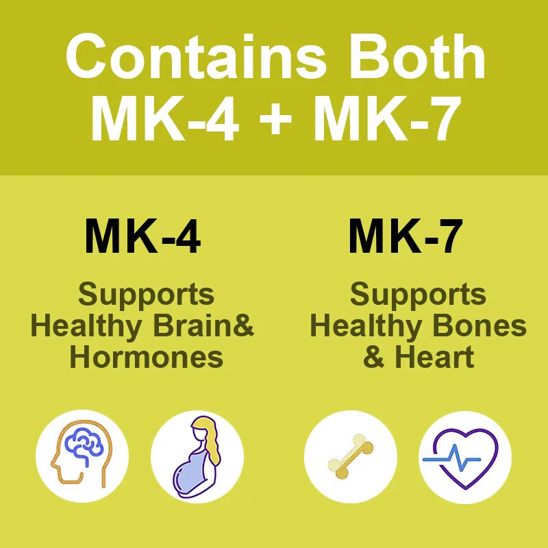 Vitamin K2 Capsules Support Healthy Bones & Arteries Healthy - non GMO