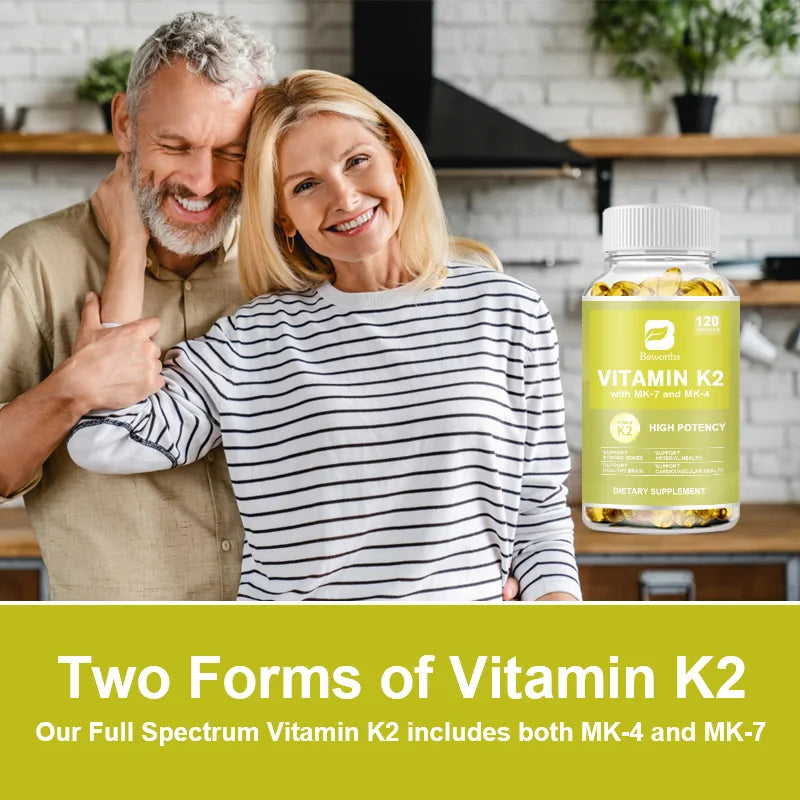 Vitamin K2 Capsules Support Healthy Bones & Arteries Healthy - non GMO