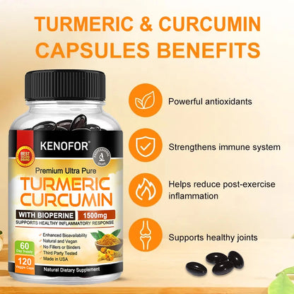 Kenofor Curcumin Nutritional Supplement Supports Knee, Joint and Bone Health