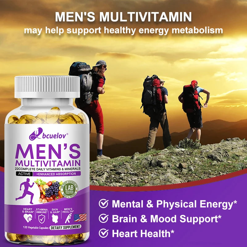 Men's Daily Multivitamin - 22 Vitamins & Minerals - 120 caps