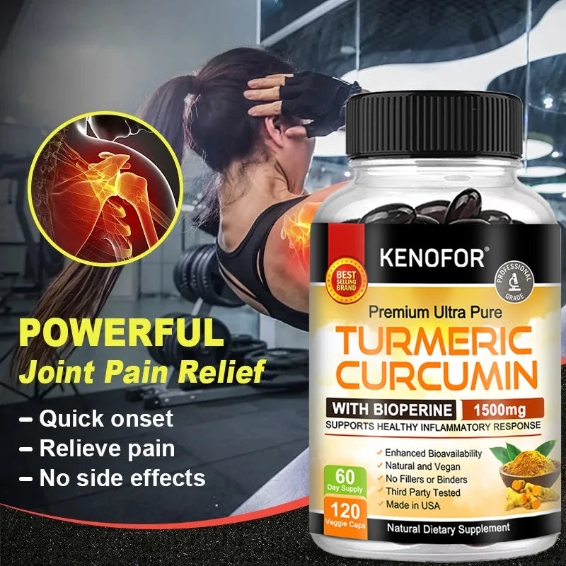 Kenofor Curcumin Nutritional Supplement Supports Knee, Joint and Bone Health