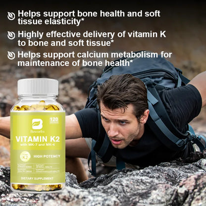 Vitamin K2 Capsules Support Healthy Bones & Arteries Healthy - non GMO