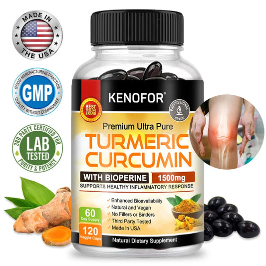 Kenofor Curcumin Nutritional Supplement Supports Knee, Joint and Bone Health